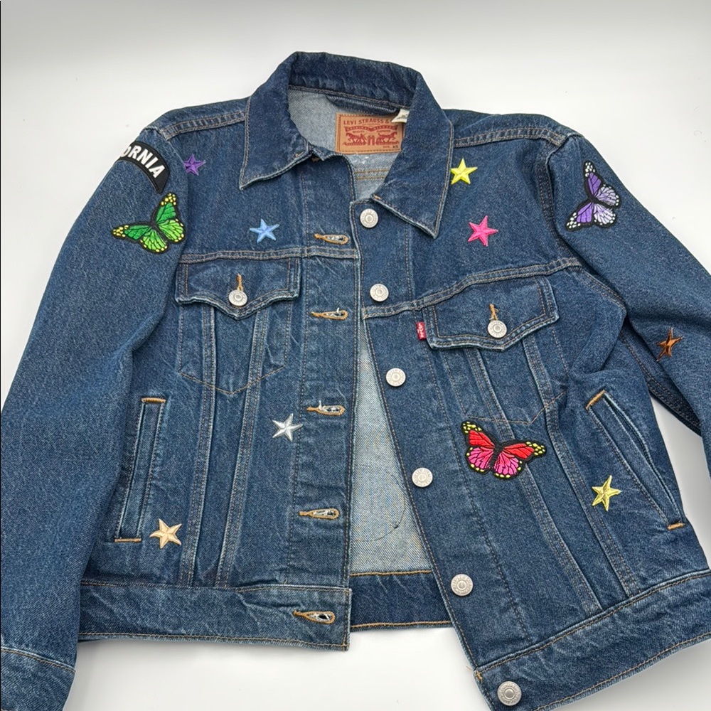 Levi's Kids Blue Denim Jacket with Colorful Patches